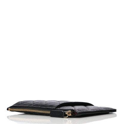 Chanel Caviar Quilted Classic Flat Wallet Pouch Black 4 of 11