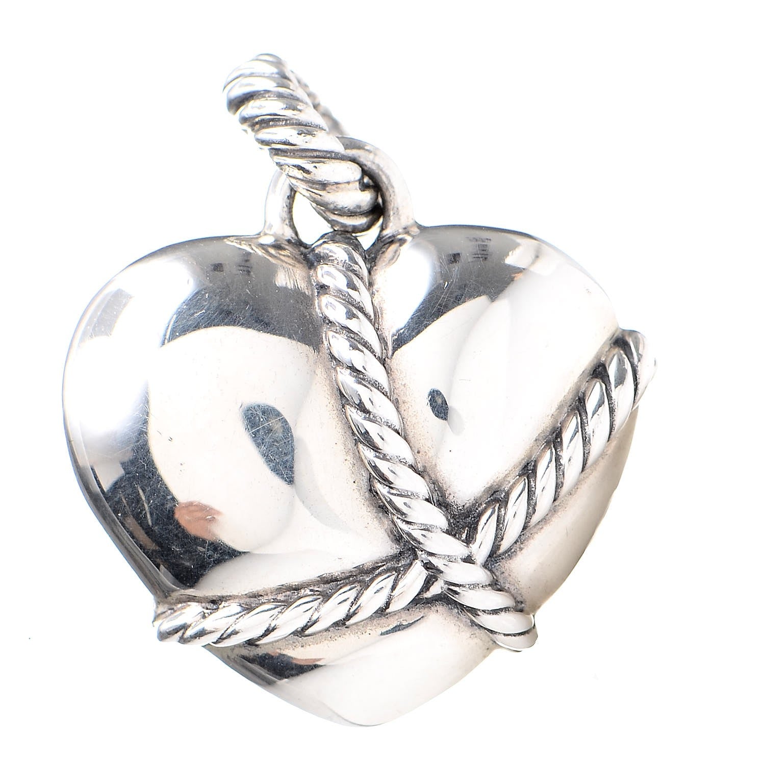 David Yurman Sterling Silver Cable Heart Pendant 1 of 8