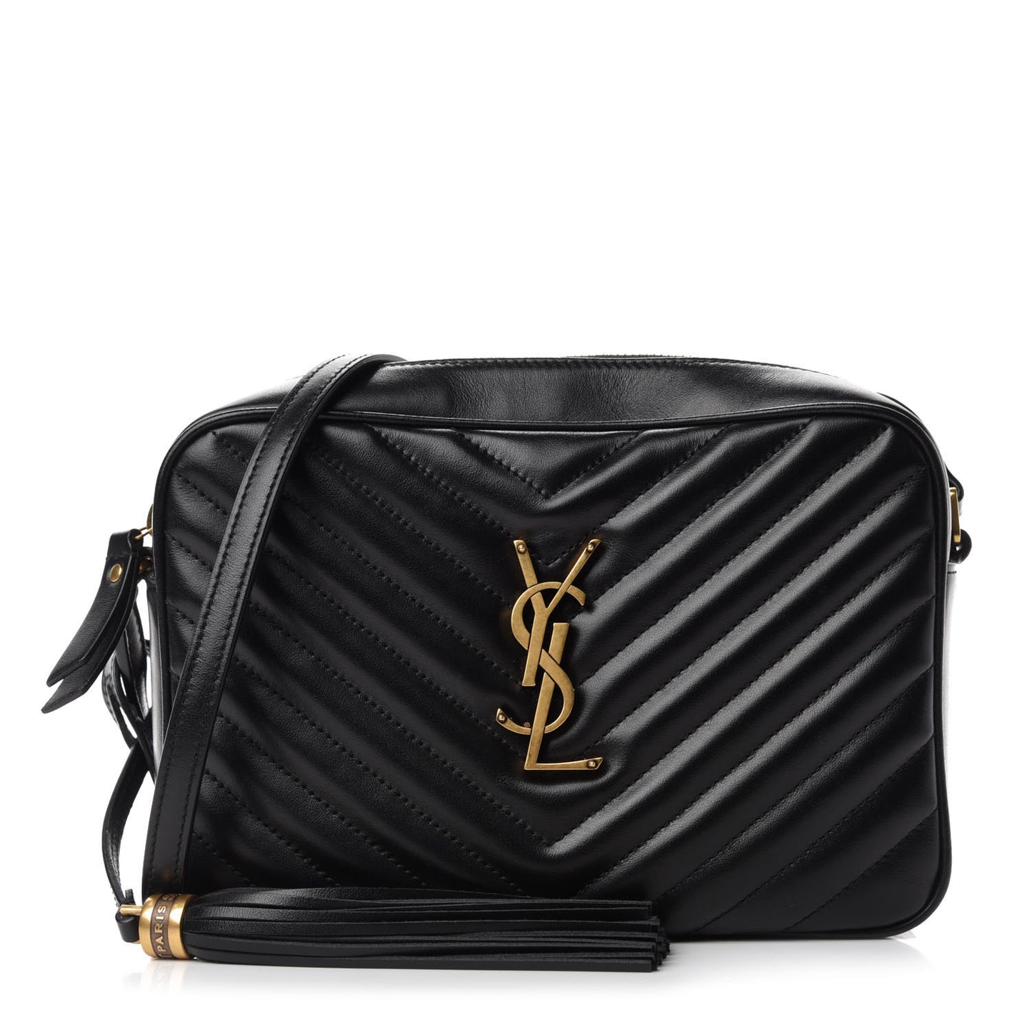 Calfskin Matelasse Monogram Lou Camera Bag Black