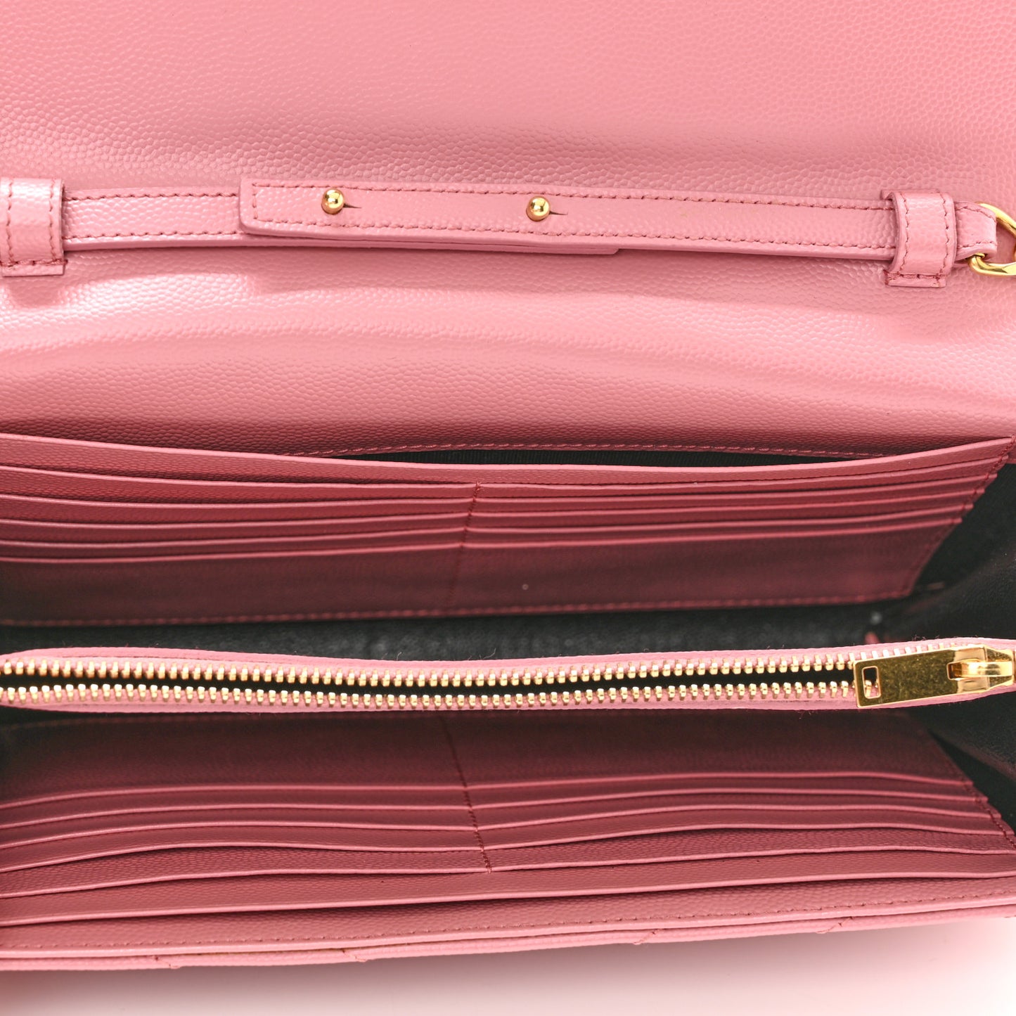 Grain De Poudre Matelasse Chevron Monogram Chain Wallet Tender Pink
