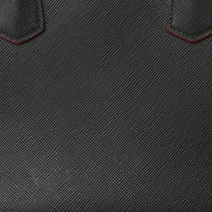 Prada Saffiano Cuir Large Double Bag Black Fuoco 13 of 15