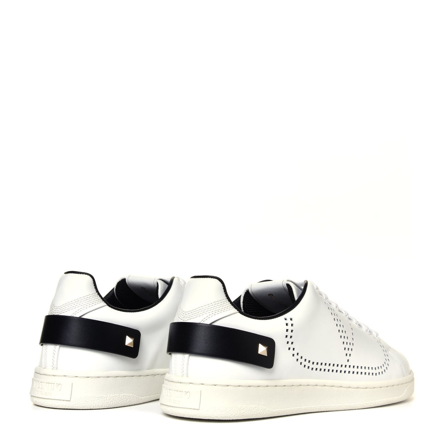 Calfskin Mens Backnet Sneakers 40 White Black