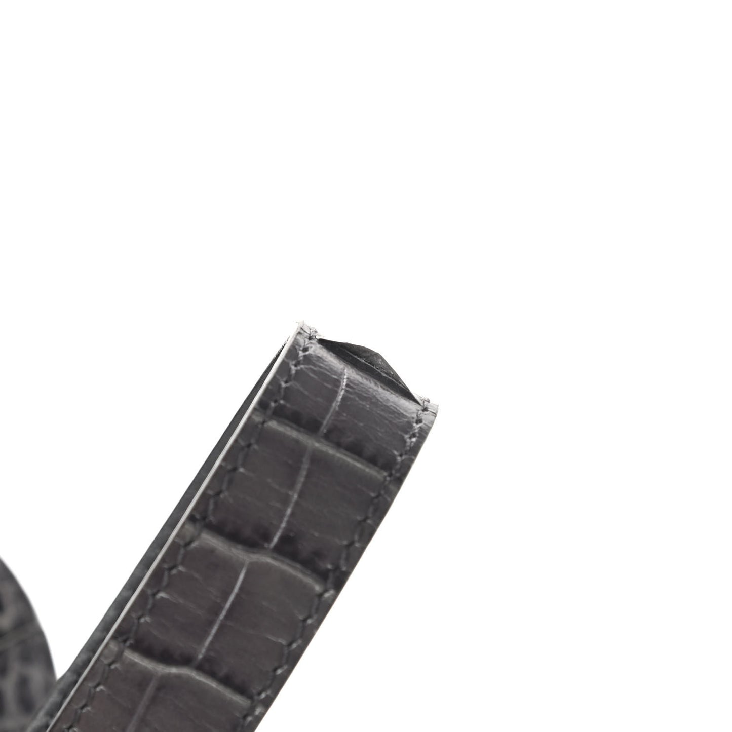 Calfskin Crocodile Embossed Mini Antigona Storm Grey
