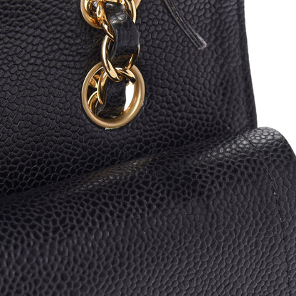 Chanel Caviar Quilted Medium Double Flap Black 11 of 13