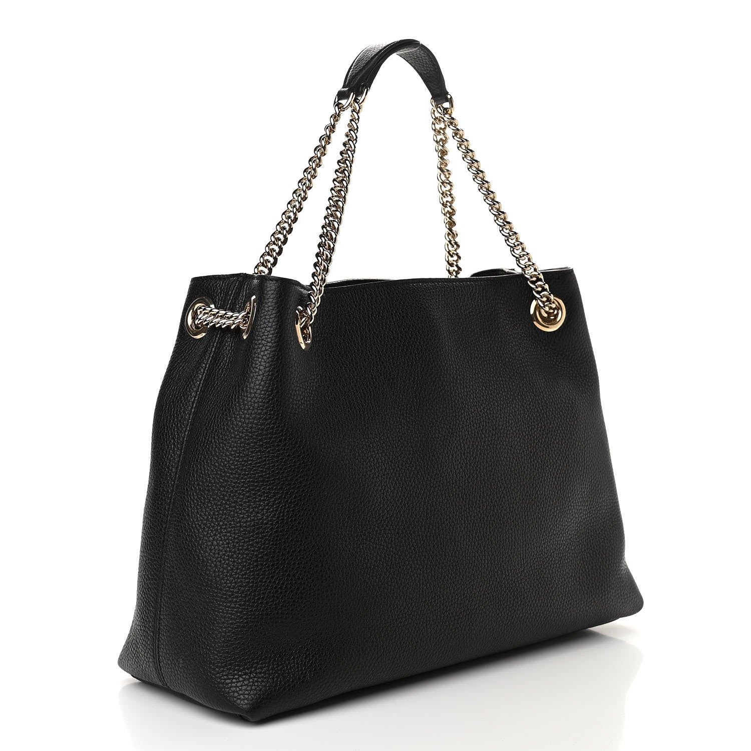 Gucci Pebbled Calfskin Medium Soho Chain Shoulder Bag Black 3 of 10