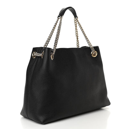 Gucci Pebbled Calfskin Medium Soho Chain Shoulder Bag Black 3 of 10