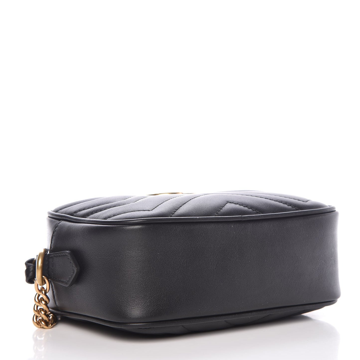 Calfskin Matelasse Mini GG Marmont Chain Shoulder Bag Black