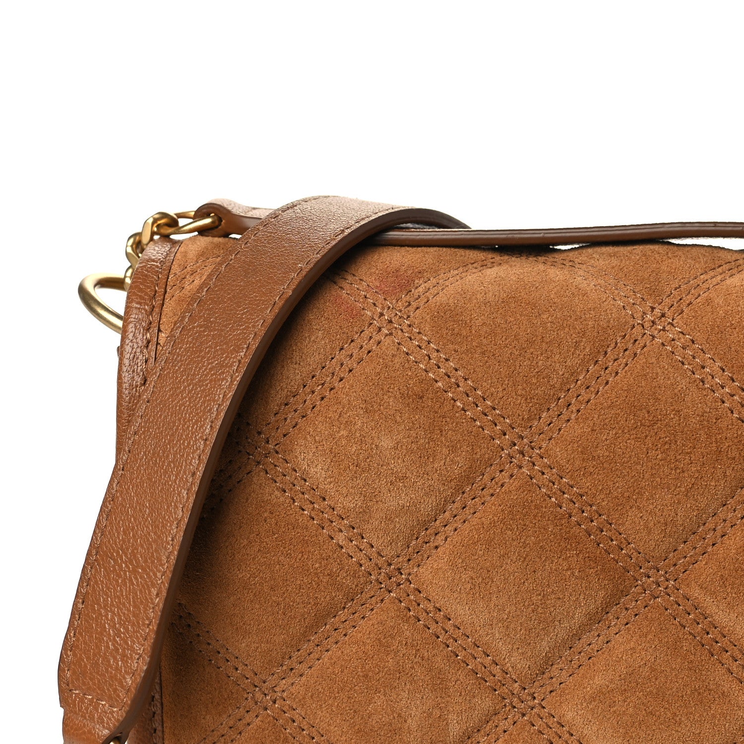 Saint Laurent Suede Quilted Mini Becky Chain Bag Cinnamon 6 of 6