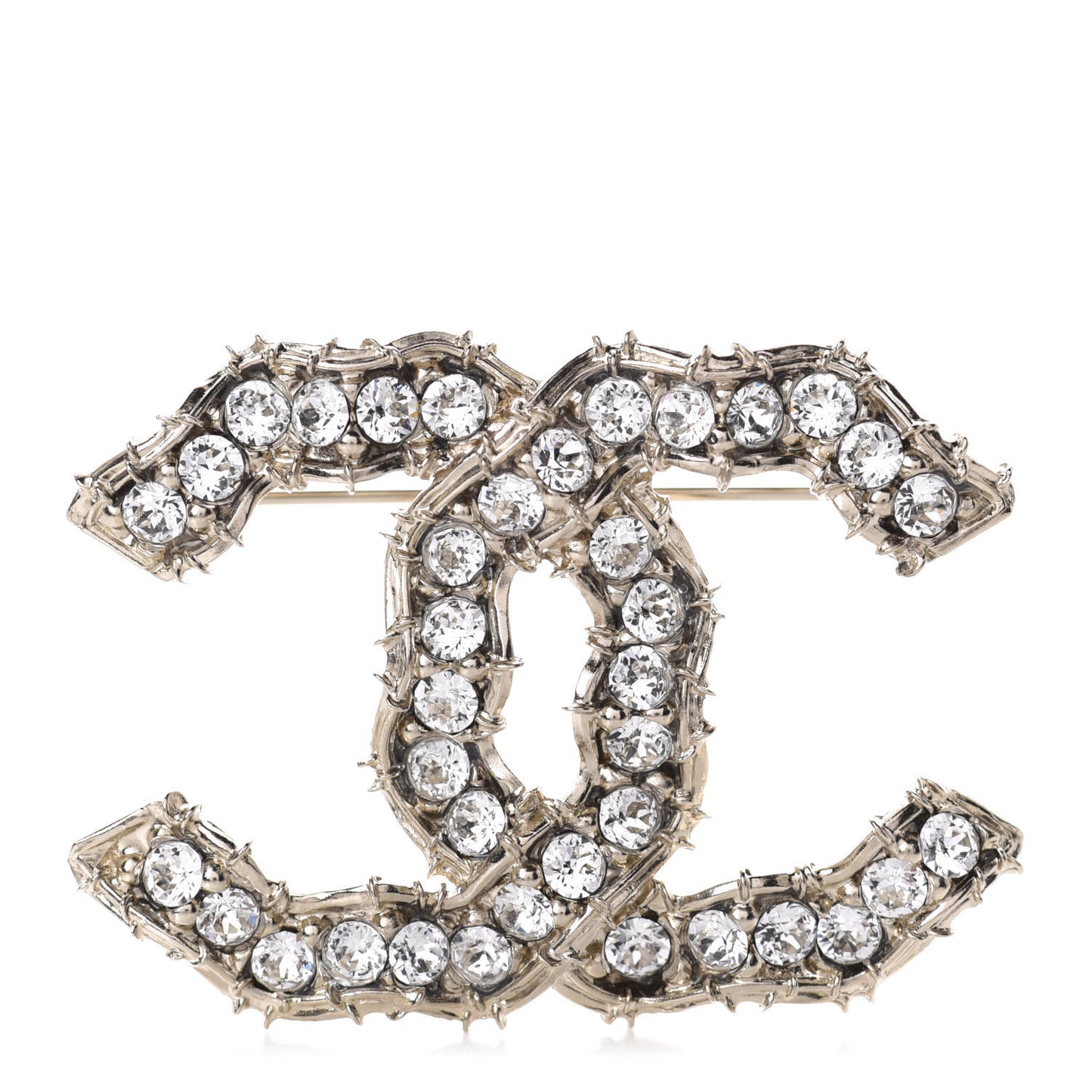 Crystal CC Camellia Express Brooch Gold