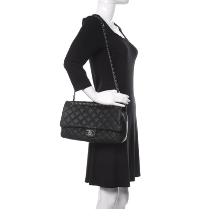 Chanel Caviar Quilted Jumbo Easy Flap Black 2 of 10
