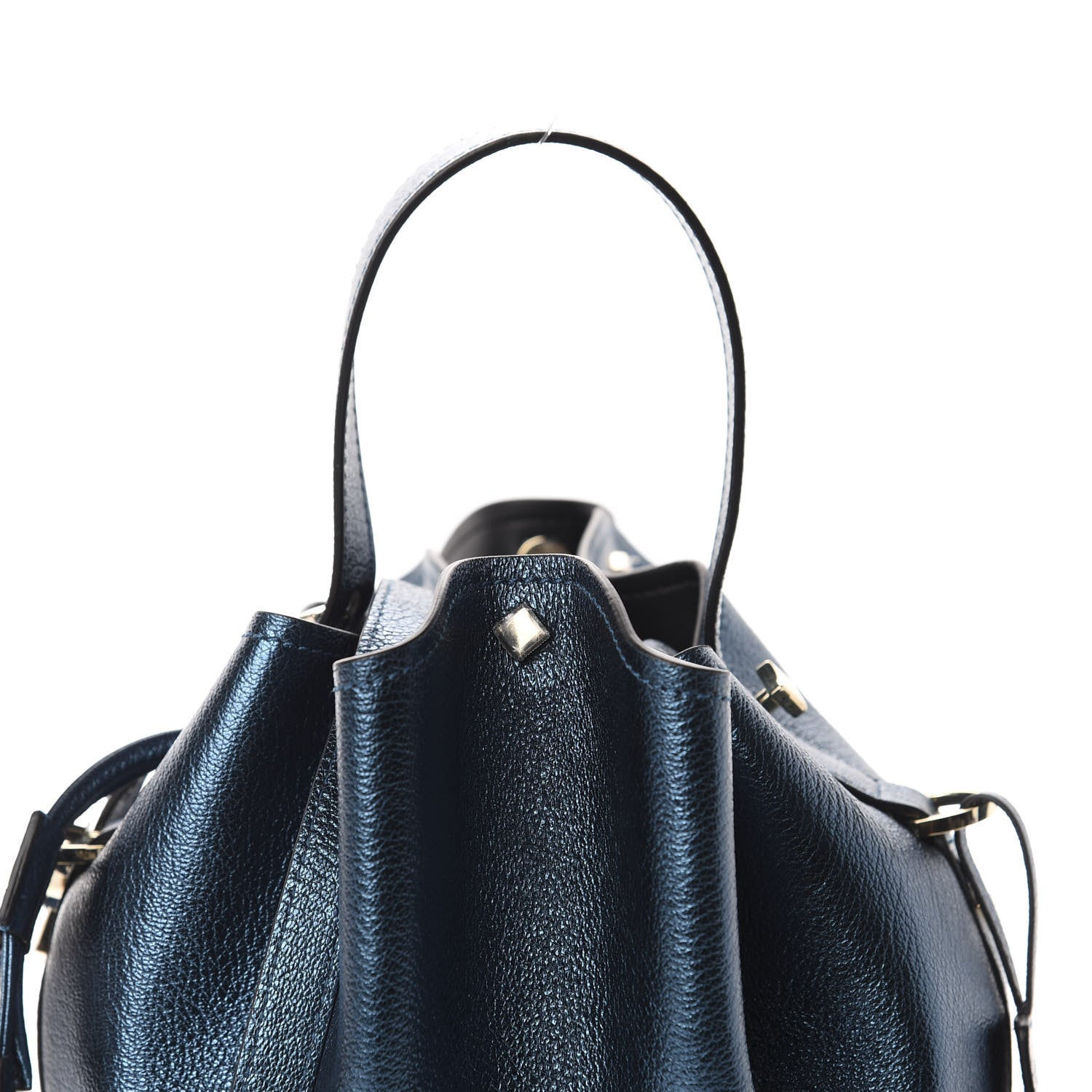 MCM Metallic Goatskin Candy Drawstring Bucket Bag Green 11 of 11