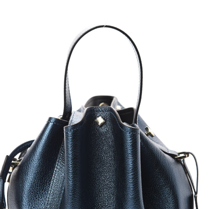 MCM Metallic Goatskin Candy Drawstring Bucket Bag Green 11 of 11