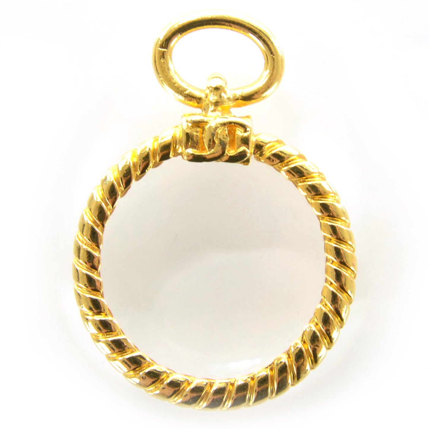 Loupe Magnifying Glass Pendant Gold