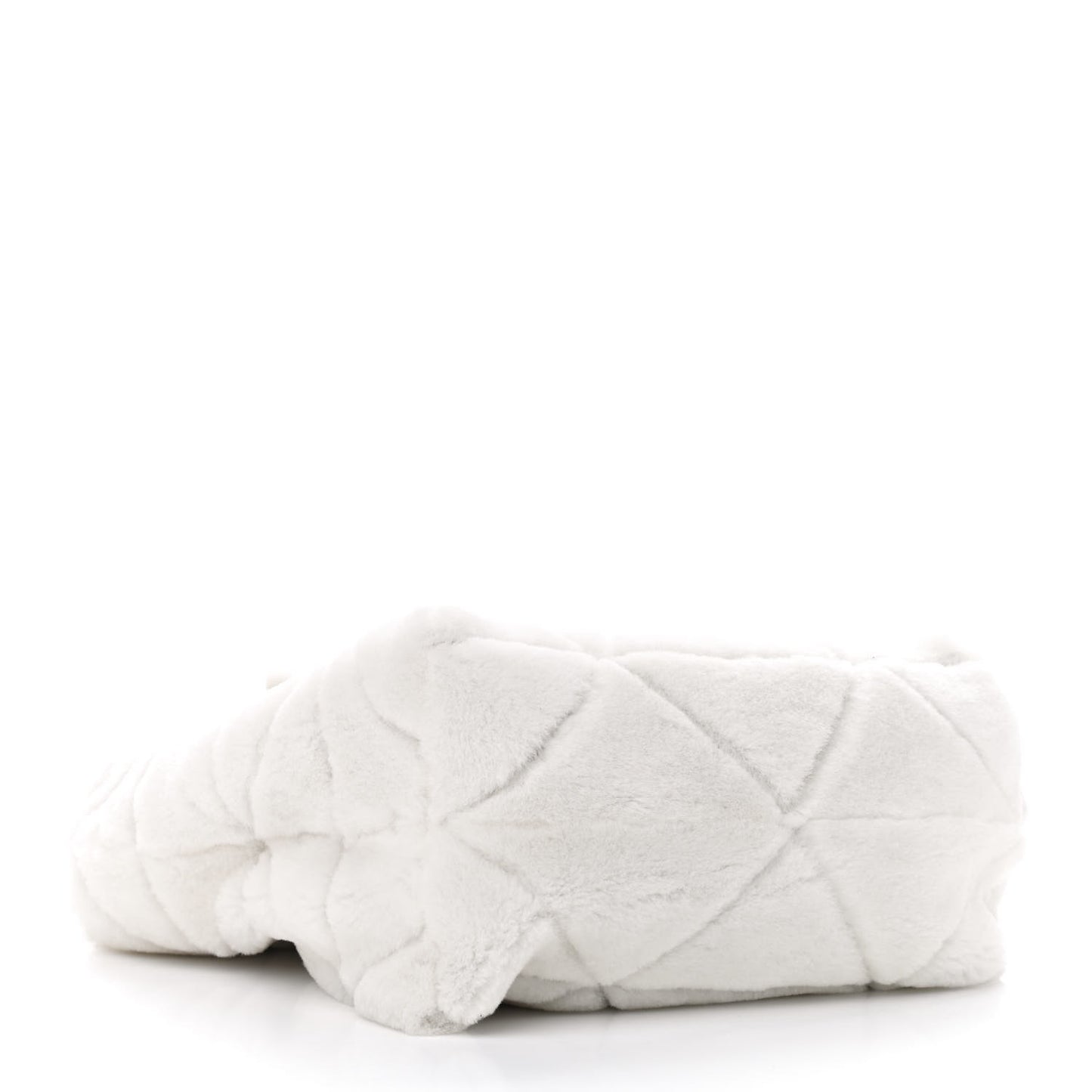 Shearling Nappa Triangle Quilted Patchwork System Tote White