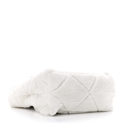 Prada Shearling Nappa Triangle Quilted Patchwork System Tote White 4 of 10