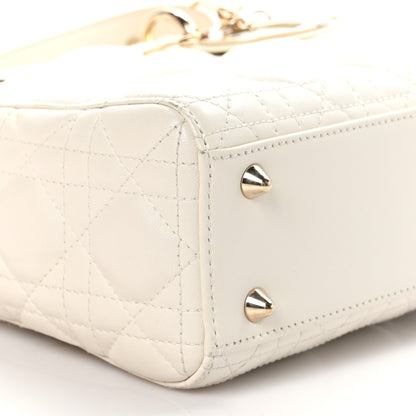 Christian Dior CHRISTIAN DIOR Lambskin Cannage Small My ABCDior Lady Dior White 8 of 9