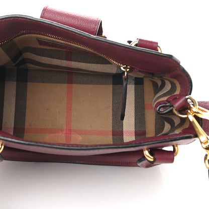 Burberry Soft Grain Calfskin Small Buckle Tote Dark Plum 8 of 33