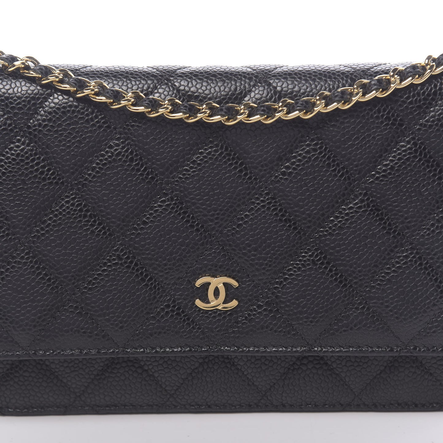 Caviar Quilted Wallet On Chain WOC Black