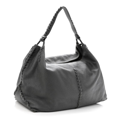 Bottega Veneta Washed Cervo Deerskin Shoulder Bag New Light Grey 3 of 9