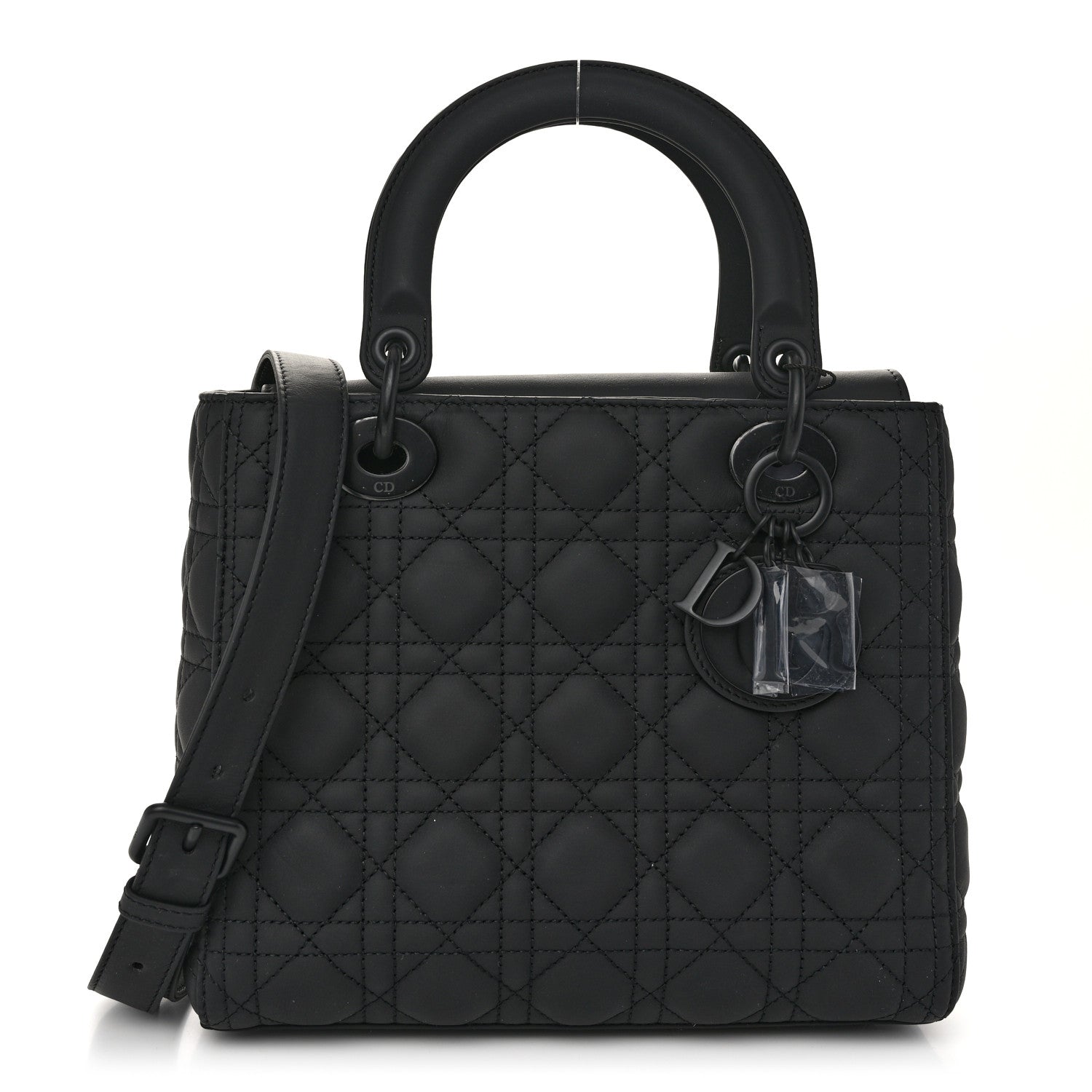 Christian Dior Ultra Matte Calfskin Cannage Medium Lady Dior Black 1 of 10