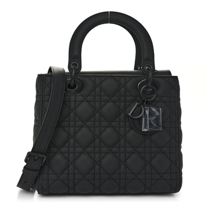 Christian Dior Ultra Matte Calfskin Cannage Medium Lady Dior Black 1 of 10