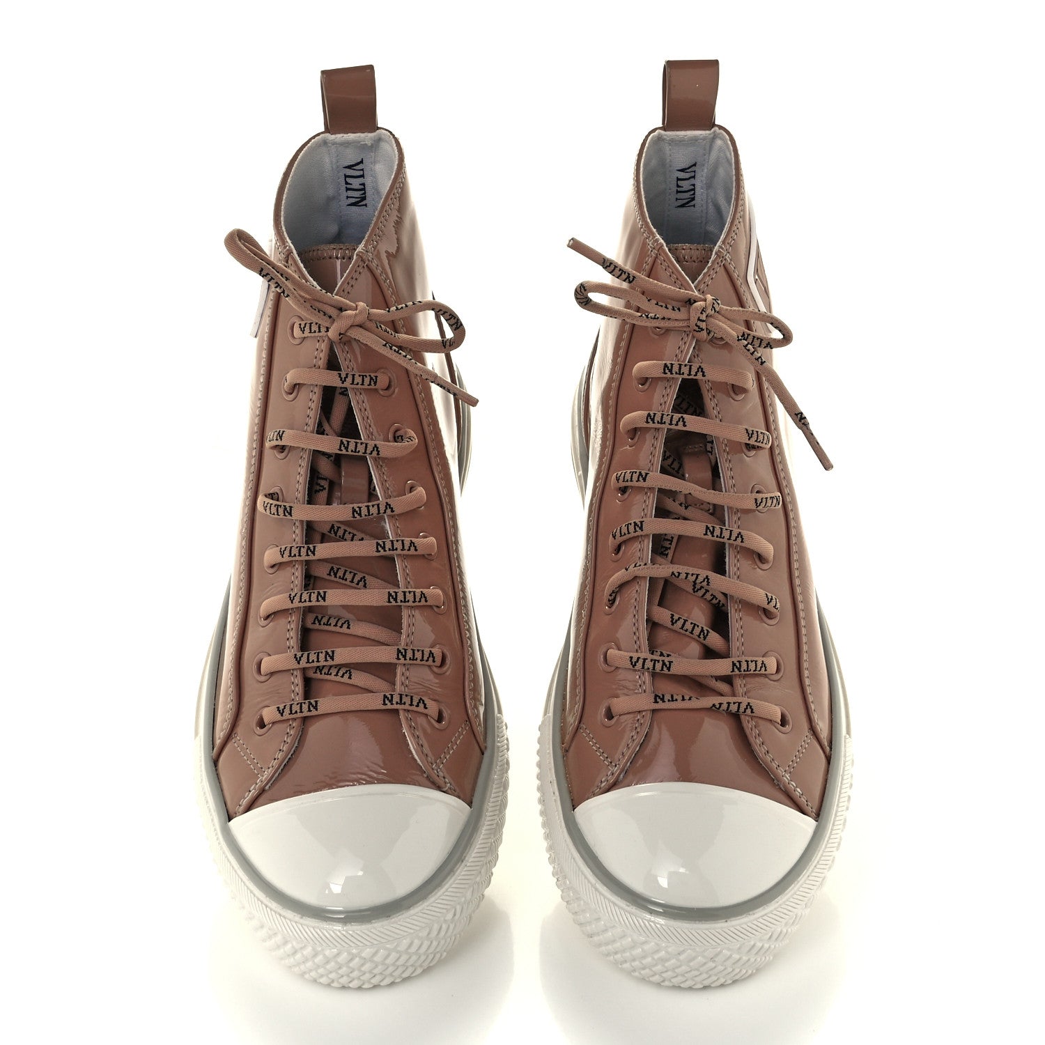 Valentino Garavani Patent Calfskin Womens Giggies High Top Sneakers 39.5 Rose Cannelle 5 of 10