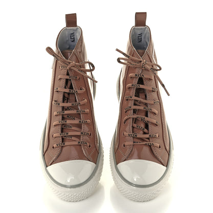 Valentino Garavani Patent Calfskin Womens Giggies High Top Sneakers 39.5 Rose Cannelle 5 of 10
