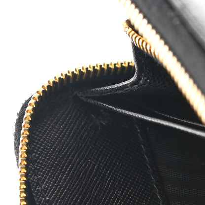 Prada Saffiano Metal Zip Around Wallet Black 7 of 8
