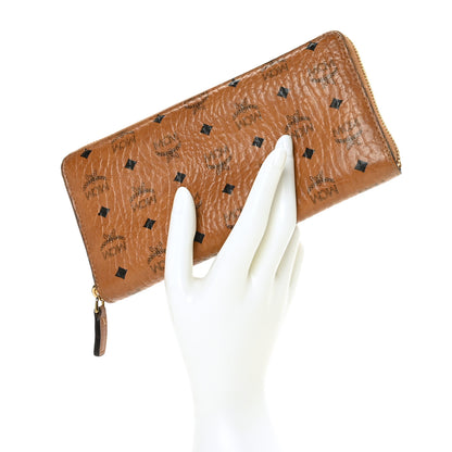 MCM Visetos Large Zip Around Wallet Cognac 2 of 7