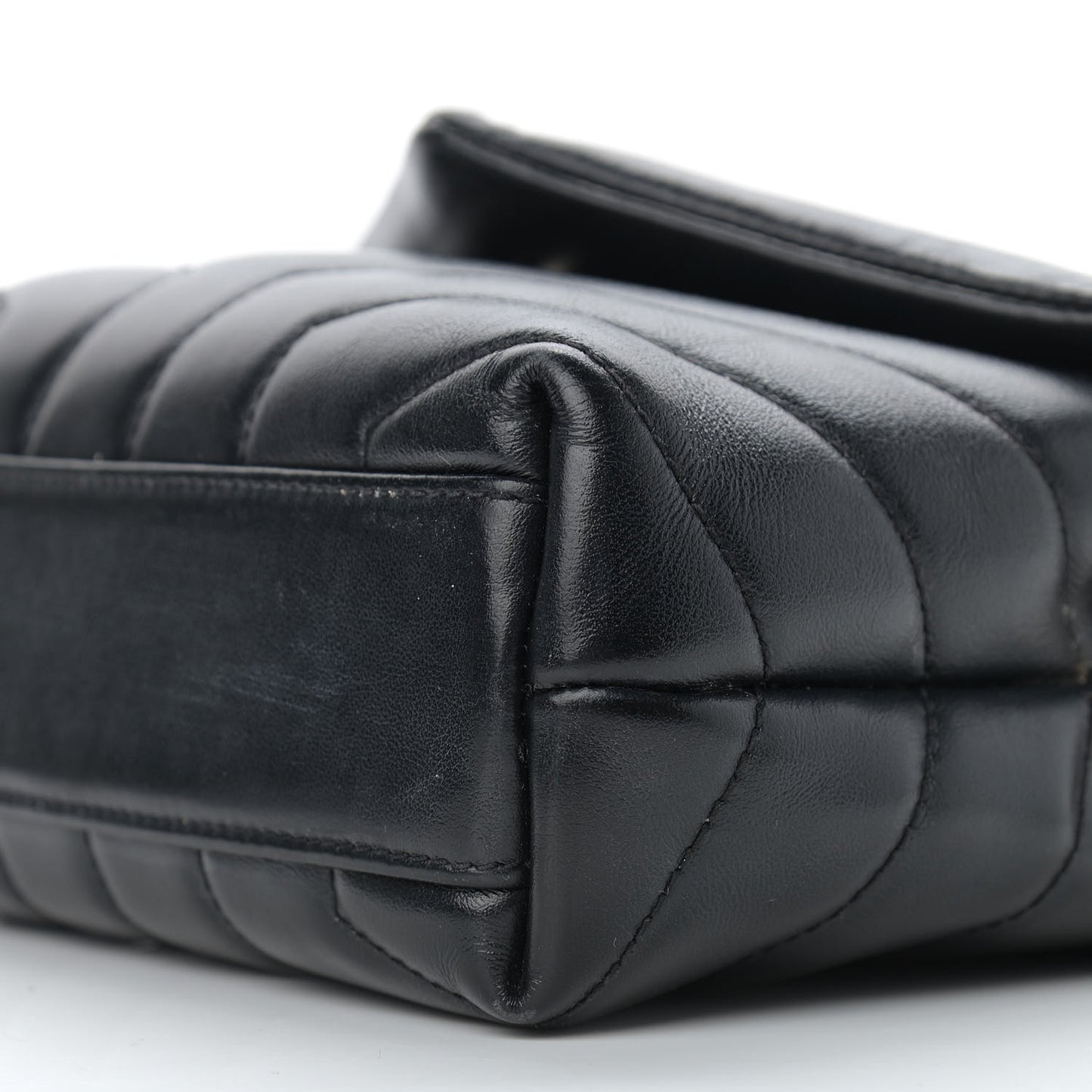 Calfskin Y Quilted Monogram Toy Loulou Crossbody Bag Black