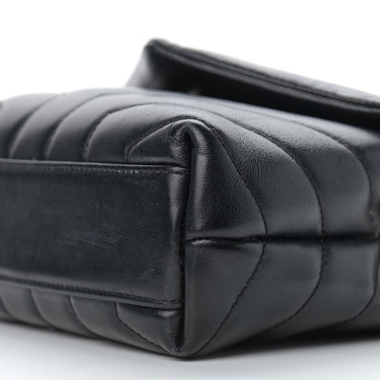 Saint Laurent Calfskin Y Quilted Monogram Toy Loulou Crossbody Bag Black 10 of 15