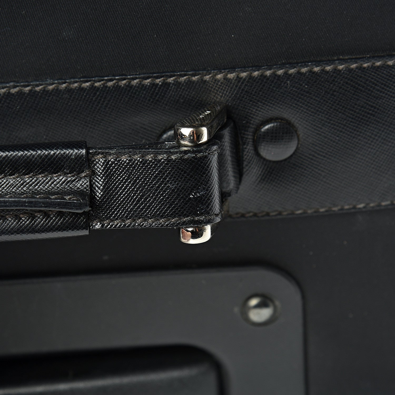 Prada Tessuto Nylon Saffiano Trolley Luggage Black 31 of 32