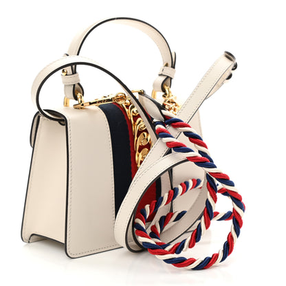 Gucci Calfskin Mini Sylvie Top Handle Bag White 3 of 9