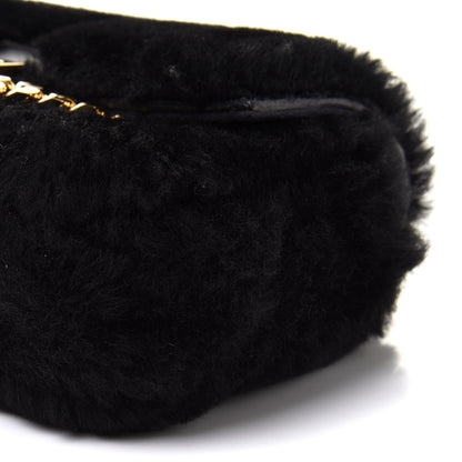 Fendi Shearling Shiny Nappa Micro Baguette Black 10 of 10