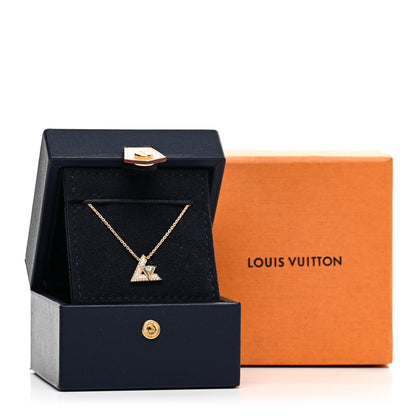 Louis Vuitton 18K Yellow Gold Diamond LV Volt One Pave Pendant Necklace 6 of 6