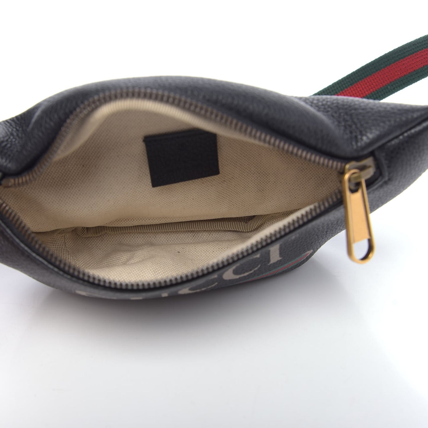 Grained Calfskin Small Logo Belt Bag Black
