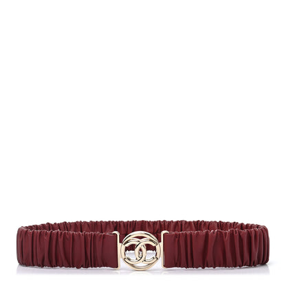 Chanel Lambskin CC Belt 75 30 Burgundy 2 of 8