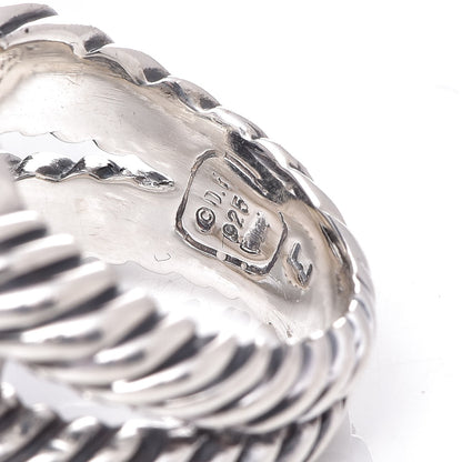 David Yurman Sterling Silver Diamond Amethyst 14mm Albion Ring 50 5.5 5 of 10