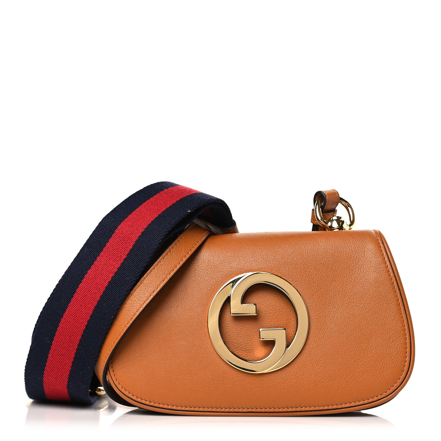 Gucci Roxy Calfskin Web Mini Blondie Shoulder Bag Cognac 1 of 8