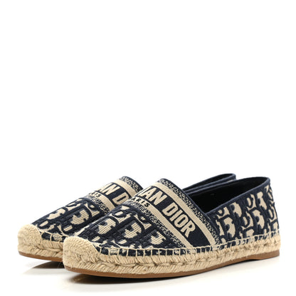 Christian Dior Oblique Embroidered Granville 15mm Espadrilles 38 Deep Blue 3 of 11
