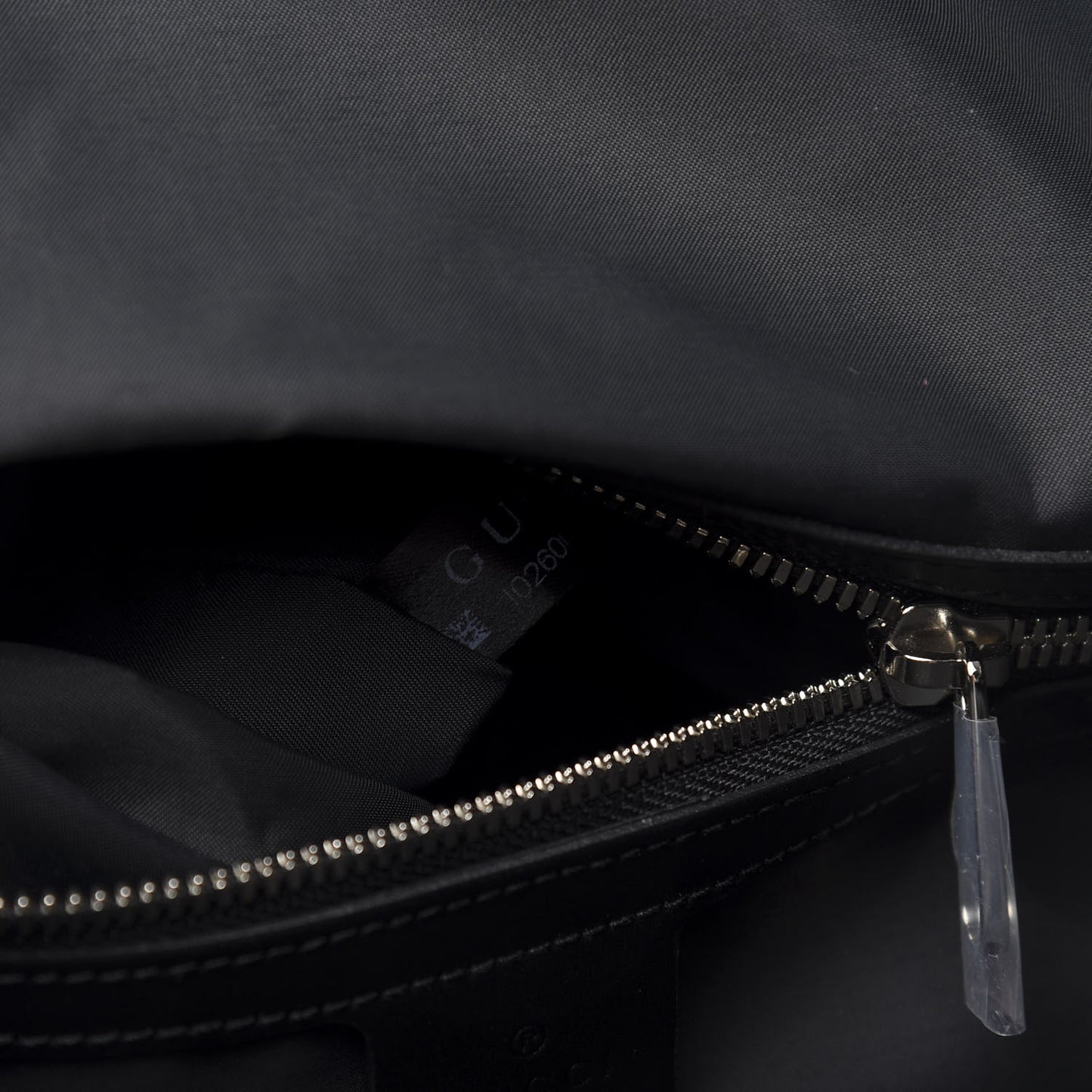Soft GG Supreme Monogram Appia Calfskin Web Drawstring Backpack Black