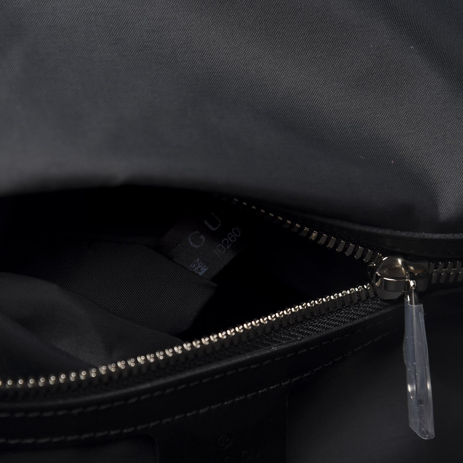 Gucci Soft GG Supreme Monogram Appia Calfskin Web Drawstring Backpack Black 7 of 10