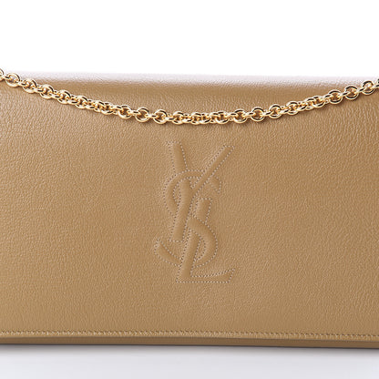 Saint Laurent Calfskin Belle de Jour Chain Clutch Beige 6 of 8