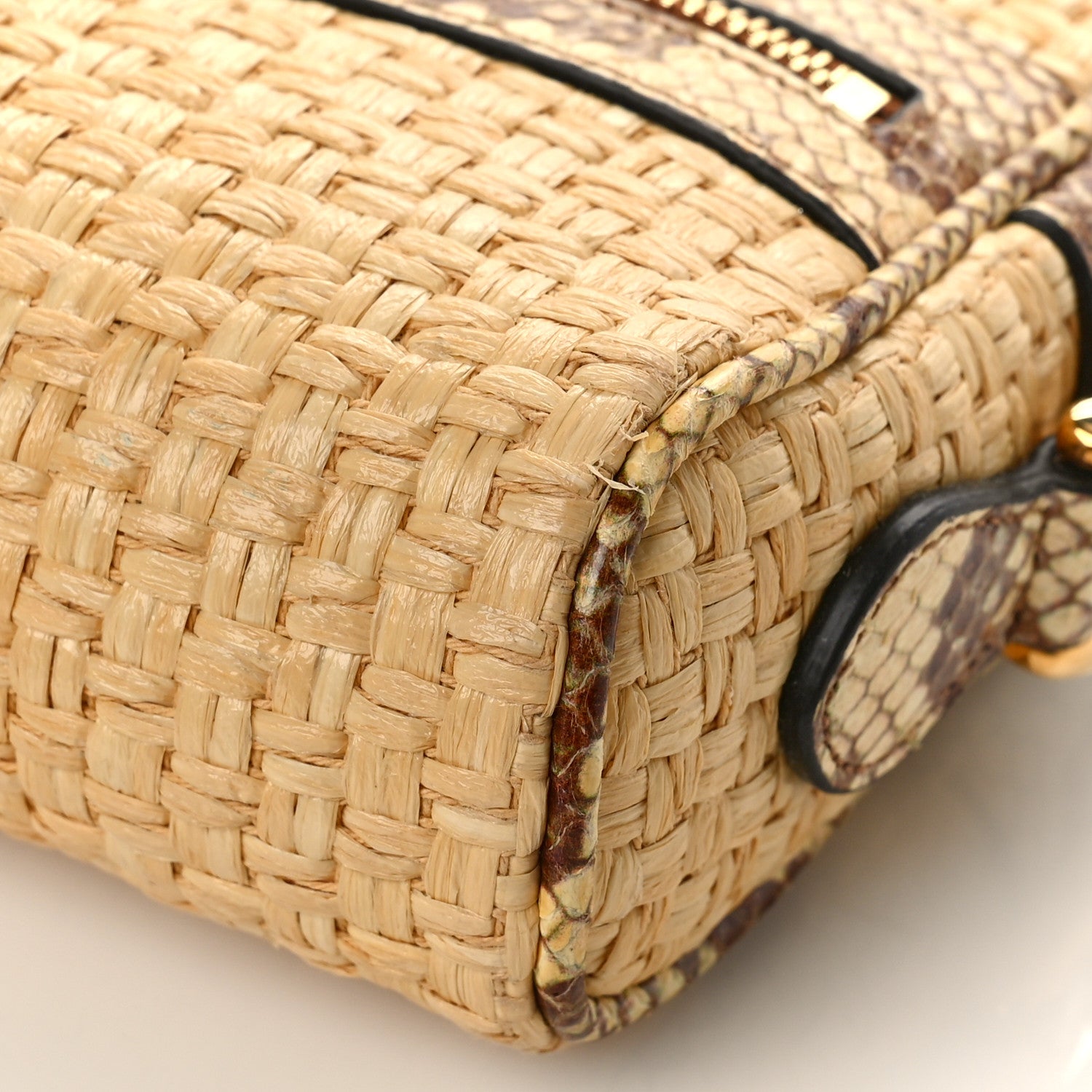 Gucci Raffia Elaphe Mini Ophidia Shoulder Bag Natural Cream Brown 9 of 9