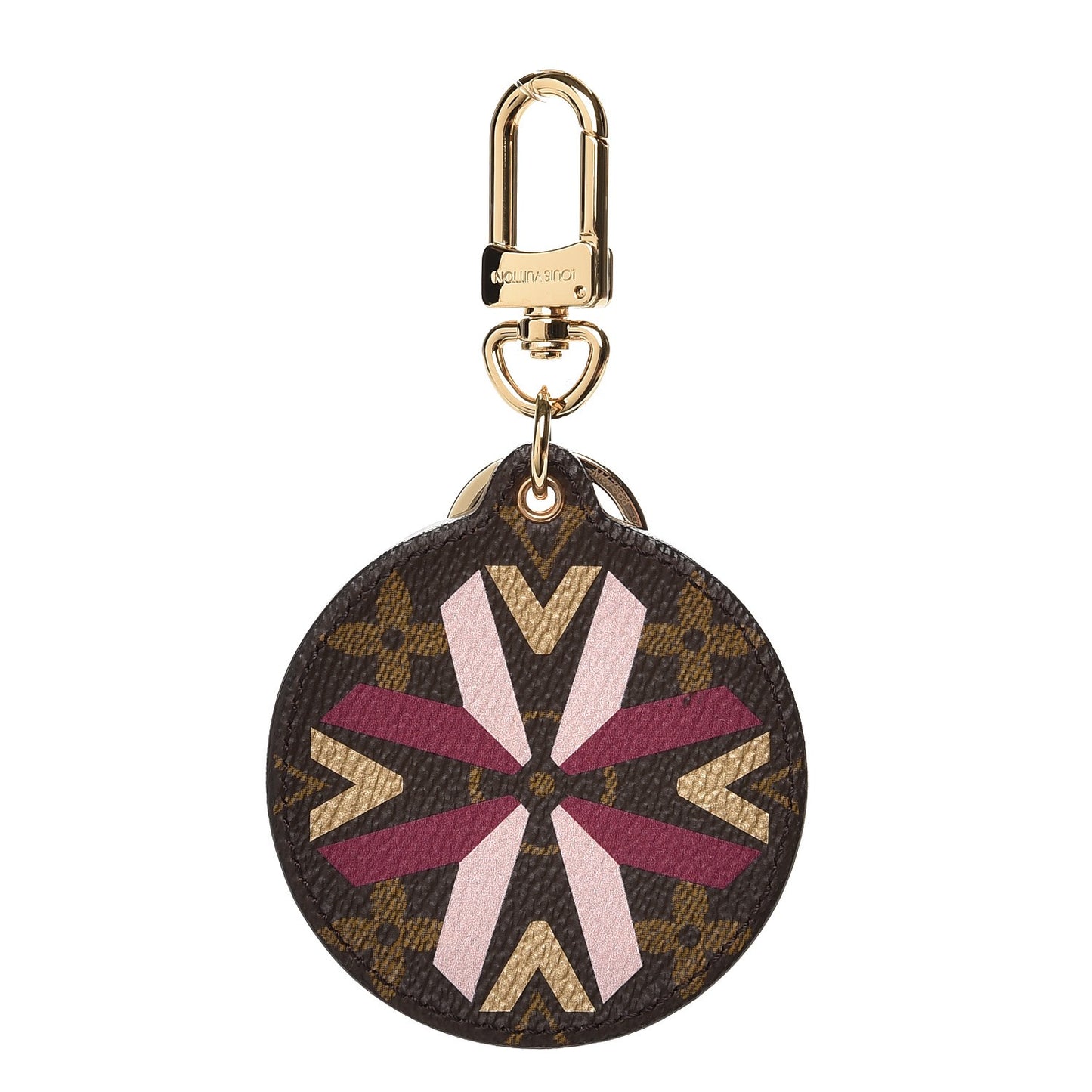 Monogram Illustre Multi V Bag Charm Key Ring Fuchsia