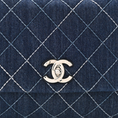 Chanel Denim Quilted Small Coco Handle Flap Blue 8 of 11