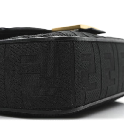 Fendi Canvas Vitello King Extra Strap FF Embroidered Baguette Black 8 of 9