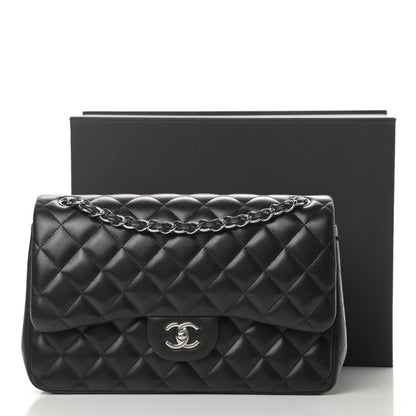 Chanel Lambskin Quilted Jumbo Double Flap Black 16 of 16