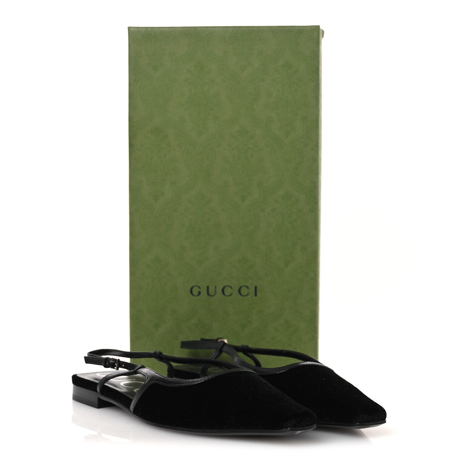Gucci Velvet GG Monogram Slingback Ballet Flats 37.5 Black 11 of 11