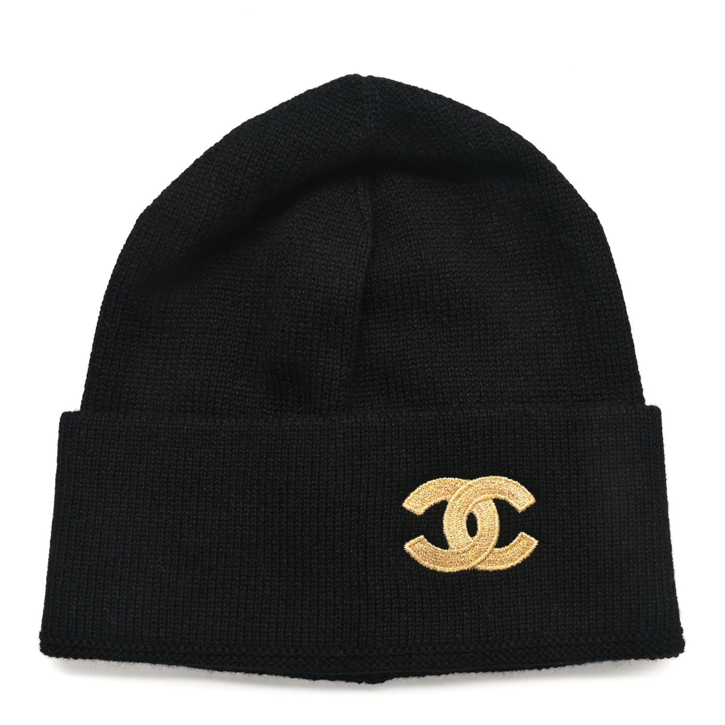Cashmere CC Beanie Hat Black Gold